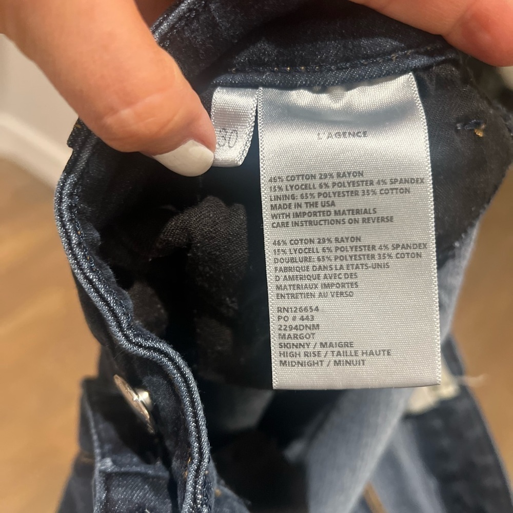 L’AGENCE Margot High Rise Skinny Jeans Size 31 quiet luxury y2k F - Picture 3 of 7